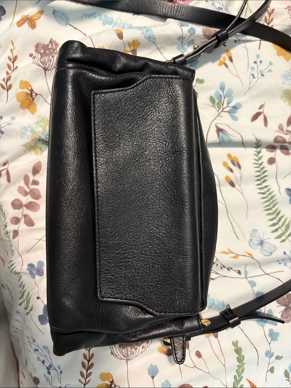Halston Heritage Black Crossbody Bag with Gold Hardware